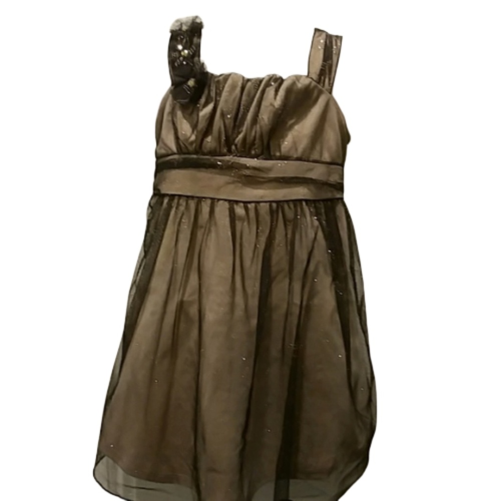 IZ Amy Byer Black Glitter Mesh Girl's Size 5 Dress
